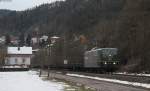 151 124-5 mit dem DGS 95733 (Singen(Htw) - Deuna) bei Aistaig 20.2.13