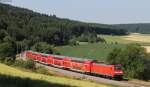 RE 19035 (Stuttgart Hbf-Singen(Htw) mit Schublok 146 203-5 bei Mhringen 22.7.13