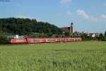 146 225 mit einem RE nach Stuttgart bei Herrenberg, 08.06.2014.