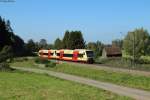 Hzl Triebwagen 239 und 231 als Ringzug nach Geisingen-Leipferdingen bei Rottweil-Neufra, 04.10.2014.