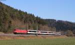 181 204-9 mit dem IC 186 (Zürich HB-Stuttgart Hbf) bei Neckarhausen 20.2.15