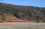 RE 19032 (Singen(Htw)-Stuttgart Hbf) mit Schublok 111 079-0 bei Grünholz 19.2.17