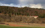 185 219-3 mit dem GAG 60507 (Friesenheim(Baden)-Villingen(Schwarzw) auf dem Einödtalviadukt 1.4.21