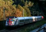 120 122-7 und 110 325-8  Science Express  mit dem IC 2805 (Stuttgart Hbf-Singen(Hohentwiel))als Ersatz f�r ICE 283 bei Rottweil Saline 23.8.09