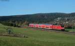 RE 19605 (Stuttgart Hbf-Singen(Hohentwiel)) mit Schublok 146 209-2  bei M�hringen 27.10.09