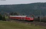 RE 19605 (Stuttgart Hbf-Singen(Hohentwiel)) mit Schublok 146 224-1 bei M�hringen 10.4.10
