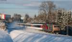 120 159-9  175 Jahre deutsche Eisenbahn  mit dem IC 187 (Stuttgart-Z�rich HB) bei Rottweil 26.12.10