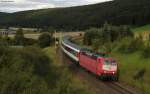181 213-0 mit dem IC 281 (Stuttgart Hbf-Z�rich HB) wegen Versp�tung (75+) nur bis Schaffhausen bei M�hringen 13.8.11