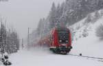 RE 19037 (Stuttgart-Singen(Htw) mit Schublok 146 224-1  Baden W�rttemberg erfahren  bei Hattingen 15.2.13