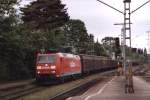 BR 185-091 mit einer G�terfracht von der G�ubahn, bei Radolfzell (Bodensee) auf dem Weg zur deutsch-schweizerischen Grenze am �bergang Konstanz/Kreuzlingen.