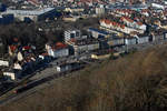 24.12.2017 Geislingen,Ruine Helfenstein - Blick auf den Bahnhof Geislingen