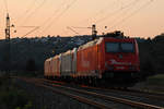 19.08.2018 Streckenabschnitt Uhingen 187 072-4, 187 075-7, 187 076-5 & 185 588-1 einträchtig dem Sonnenuntergang entgegen