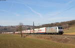 185 537-8 mit dem DGS 41566 (Bettembourg Marchandises-München Laim Rbf) bei Uhingen 17.2.19