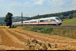 Nachschuss auf 403 505-1 (Tz 305  Baden-Baden ) als verspäteter ICE 516 (Linie 42) von München Hbf nach Dortmund Hbf, der in Uhingen auf der Bahnstrecke Stuttgart–Ulm (Filstalbahn |