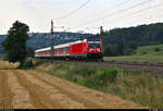 147 018-6 von DB Regio Baden-Württemberg als RB 19253 von Plochingen nach Süßen fährt in Uhingen auf der Bahnstrecke Stuttgart–Ulm (Filstalbahn | KBS 750).