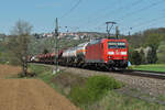 DBC 185 046-0 mit Mischer bei Uhingen 16.04.2020