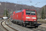 DB 146 211 erreicht mit RE 5 (4221) Stuttgart - Friedrichshafen Geislingen, 02.03.2024