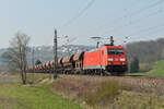 DBC 185 301-9 mit Ganzzug bei Uhingen 20.03.2020