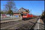Am 19.3.2025 fuhr DB 146202 mit einem RE nach Ulm um 9.18 Uhr durch den Bahnhof Gingen an der Fils.