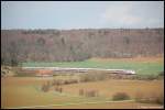 401 010-4  Gelsenkirchen  als ICE 597 auf der Filsbahn (KBS 750) bei Urspring.