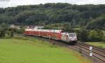 146 227-4  Bahnprojekt Stuttgart-Ulm  mit dem RE 19228 (Ulm Hbf-Mosbach Neckarelz) bei Urspring 31.8.12