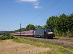 ES 64 U2-035 mit dem Metal-Train DPF 1843 auf der Rückfahrt aus Itzehoe vom Heavy Metal Festival in Wacken.Aufgenommen am 7.8.2016 bei Kuchen.
