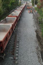 Weichenerneuerung im Bahnhof Biberach (Riß) - Auf der Südbahn ist eine alte Weiche bereits durch eine Neue ersetzt worden.