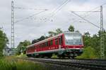 928 496 der Westfrankenbahn am 22.08.2019 als RB 22648, Biberach S�d - Ulm, zwischen der Haltestelle Biberach S�d und dem Bahnhof Biberach/Ri�.