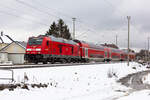Dieselabschied auf der Südbahn: 245 006 bei Oberzell. 11.12.21