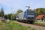 WEE 143 295-4 verlässt mit ihrem RS21-Ersatzzug (Ulm Hbf - Biberach(Riß)Süd) Laupheim West in Richtung Laupheim Stadt.