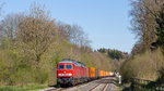 232 384-8 mit einer Schwesterlok am 17.04.2014 mit einem verspäteten Containerzug in Richtung Ulm Rbf (weiter nach Bremen).