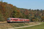 629 006-7 und 628 702-2 als RB 22362 (Ulm Hbf-Ehingen(Donau)) bei Arnegg 16.10.18