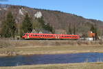 611 034-9 als RE 22314 (Ulm Hbf-Donaueschingen) bei Hausen im Tal 15.2.19