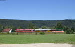 VT 41 und VT 42 als HzL87623 (Sigmaringen-Tuttlingen) bei Tuttlingen 18.8.19