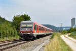 628 548+906 pendelten am 20.07.09 bau bedingt als RE zwischen Ulm Hbf und Ehingen(Donau), hier bei Schellklingen 