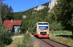 VT 241, VT 250 und VT 240 als HzL 69894 (Blumberg-Zollhaus-Sigmaringen) bei Neidingen 18.9.21