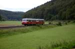 Freizeitverkehr auf der Schwäbischen Alb - die Radwandershuttle der SAB am 24. August 2014:

Die MAN der SAB waren zwischen Münsingen und Schelklingen unterwegs. VT 5 und VS 14 haben Schmiechen hinter sich gelassen und erreichen in Kürze Hütten.