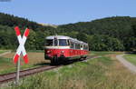 VT 5 und VS 14 als RB 22279 (Schelklingen-Münsingen) bei Oberheutal 1.7.18