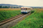 Sonderfahrt auf der Ermstalbahn (DB) mit VT 405 der Württembergischen Eisenbahngesellschaft (WEG).