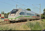 Nachschuss auf 812 009-9 (Tz 9009) als umgeleiteter ICE 691 (Linie 11) von Berlin Gesundbrunnen nach München Hbf, der in Sachsenheim, Rodenweg, auf der Bahnstrecke