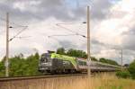 1116 142 am 03.07.2013 mit EC 112 auf der SFS Stuttgart - Mannheim bei Markgröningen.