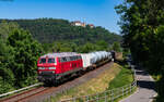 218 208 und 212 347 mit dem Bauz 91601 (Tübingen Hbf - Horb) bei Börstingen 31.5.23