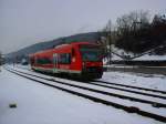 650 306-3 als Sperrfahrt unterwegs zum Haltepunkt Nagold Stadtmitte, ab dort wird er dann am winterlichen 15.02.2013 RB 22238 nach TPH fahren.