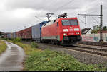 Schiebewandzug mit 152 119-4 DB fährt in Tamm auf der Bahnstrecke Stuttgart–Würzburg (Frankenbahn | KBS 780) Richtung Kornwestheim.