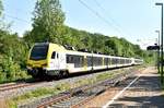 Go-Ahead Triebwagen ET6.02 mit ET4.03 als RE8 nach Würzburg Hbf bei der Durchfahrt in Untergriesheim am Nachmittag des 17.5.2020