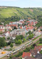 Hamsterpärchen als RB 18 in Richtung Heilbronn am 30.06.2020 bei der Abfahrt in Besigheim. 