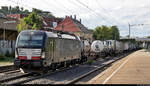 KLV-Zug mit 193 710-1 (X4 E - 710 | Siemens Vectron) der Mitsui Rail Capital Europe GmbH (MRCE), vermietet an Mercitalia Rail S.r.l., durchfährt den Bahnhof Asperg auf der Bahnstrecke