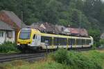 GoAhead ET 4.08A kommt als RE8 gen Würzburg durch Herbolzheim gefahren am Dienstag den 13.7.2021