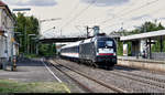 182 597-5 (Siemens ES64U2-097) der Mitsui Rail Capital Europe GmbH (MRCE), im Dienste der Abellio Rail Baden-Württemberg GmbH (Ersatzzug), als RE 95905 (RE10b) von Heilbronn Hbf nach