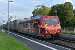 Mit einem Klv am Haken ist 185 077 bei der Durchfahrt in Bad Friedrichshall Kochendorf zusehen, der Zug ist gen Würzburg fahrend. 19.7.2021